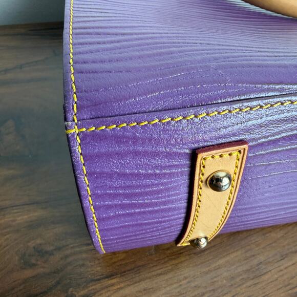 Dooney & Bourke Florentine Vacchetta Purple Leather Top Handle Satchel Tote - Picture 6 of 14